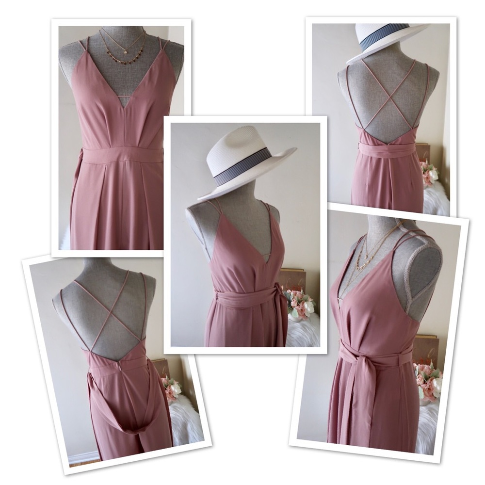 AUDREY- Stunning Jumpsuit in Mauve - Picture 4 of 4